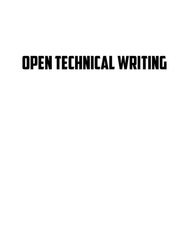Open Technical Writing - New Page